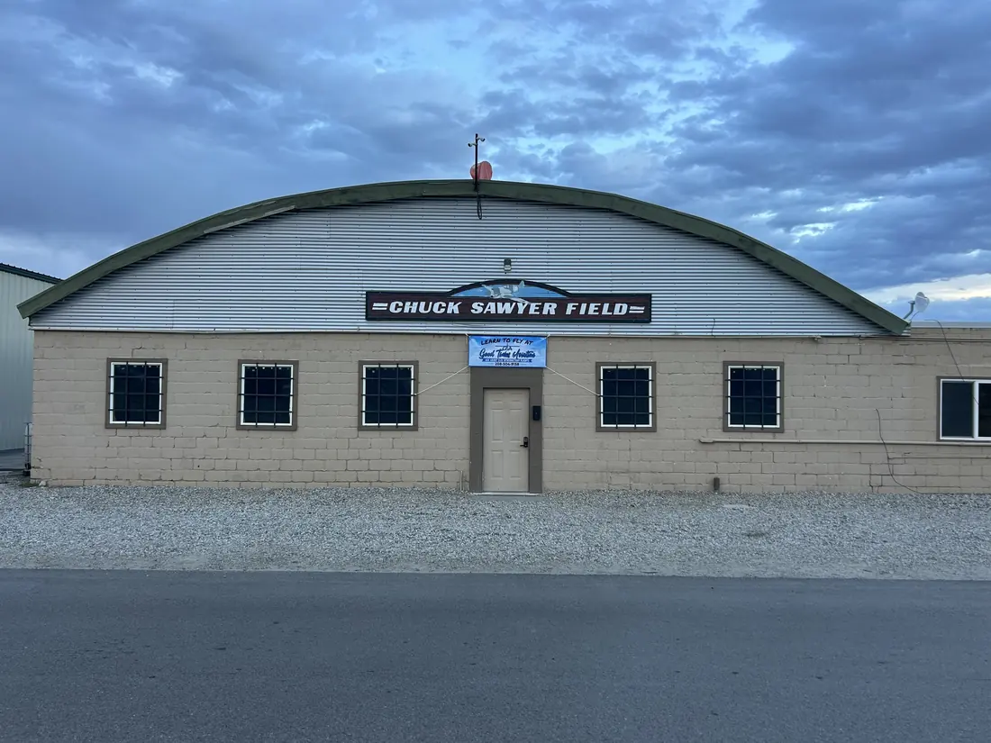 Good Times Aviation's home at the Chuck Sawyer Field hangar, Emmett Municipal Airport